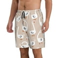 thumbnail image 2 of Kll White Goose Men'S Casual Summer Beach Shorts Hawaiian Shorts With Pockets-Large, 2 of 9