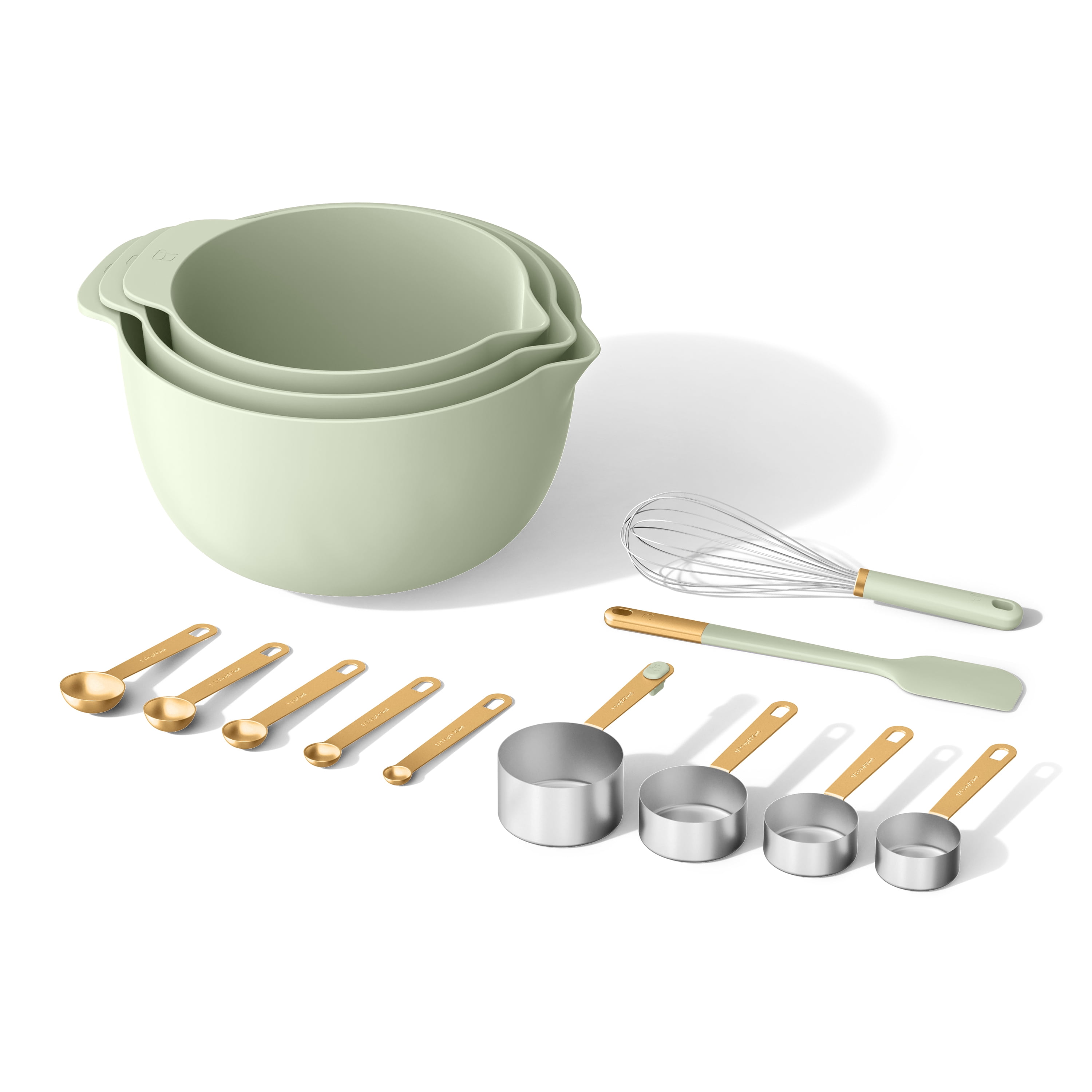 Beautiful 14-Piece Mix & Measure Set, Sage Green by Drew Barrymore