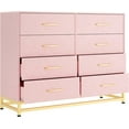 thumbnail image 1 of Commode Moderne à 8 Tiroirs avec Poignées Dorées, Noire, Rangement Élégant, 1 of 2
