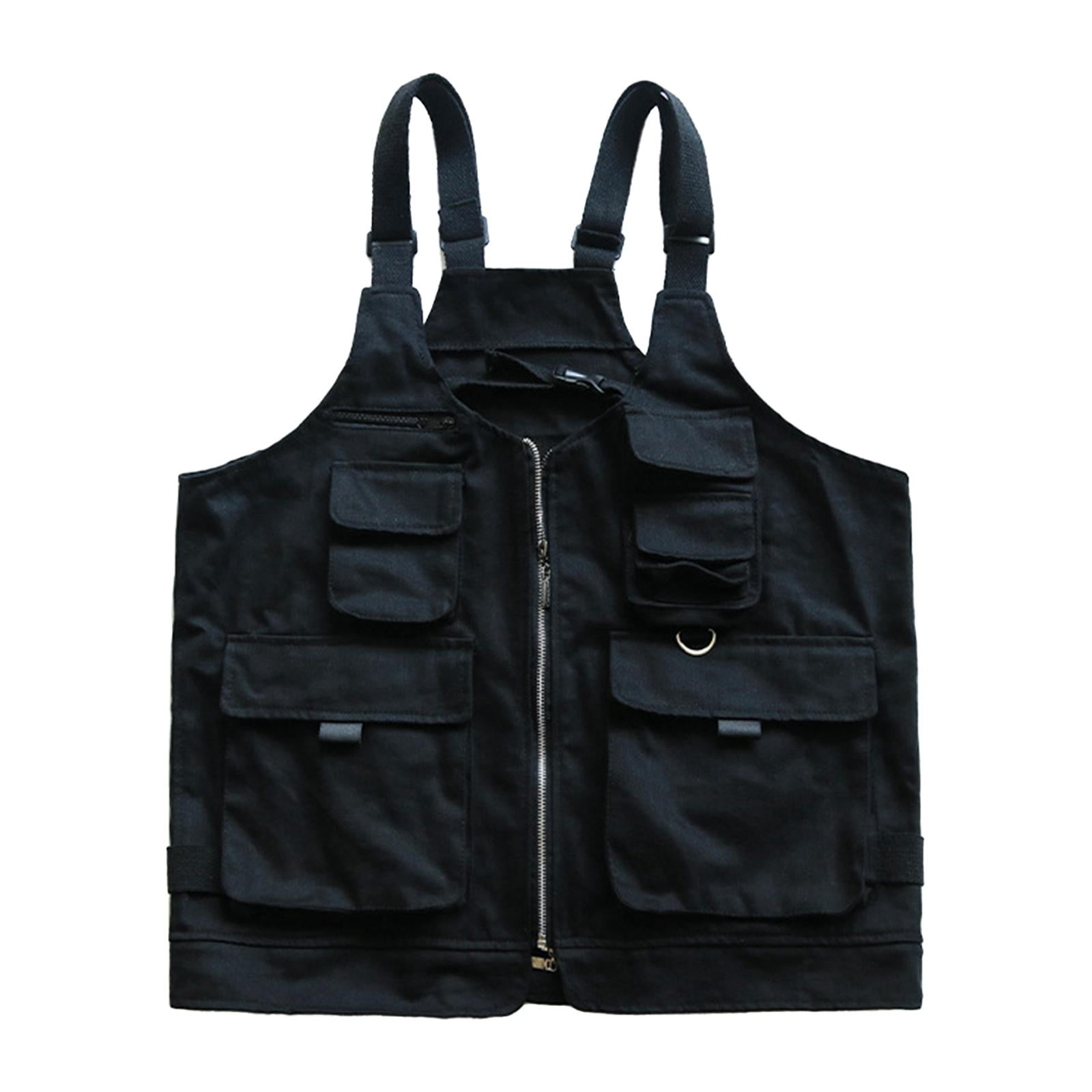 Barbecue Apron Portable Outdoor Camping Vest for Backpacking Garden Hiking A Black