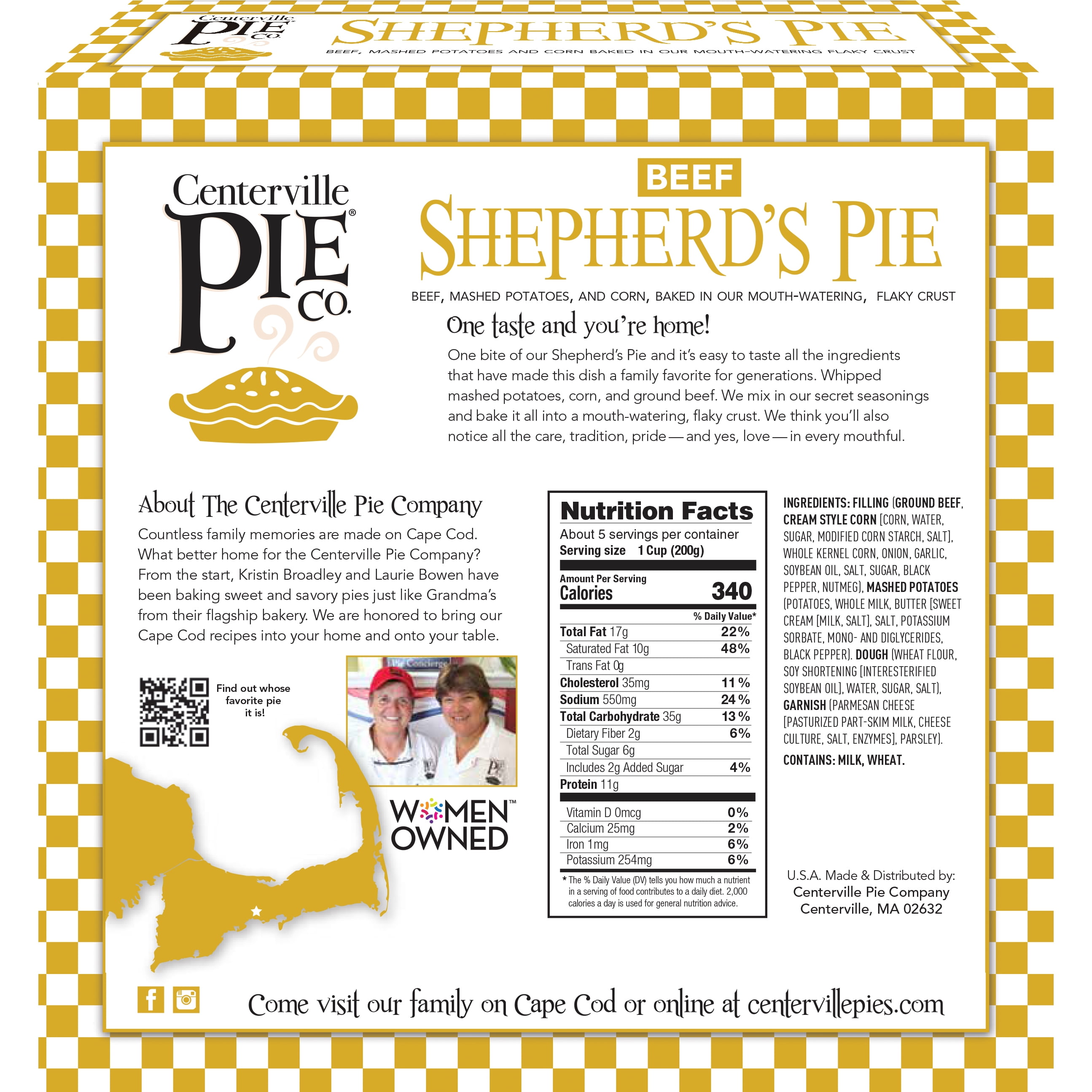 Centerville Frozen Shepherd's Pie 36 oz. Carton, Ready to Bake