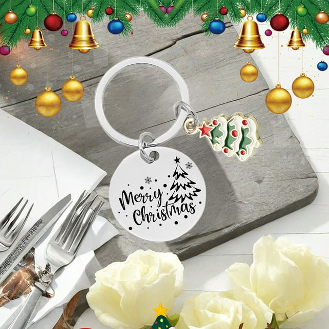 PEONAVET Key Rings Christmas Keychain Pendant Car Bag Accessories Keychains Etc.