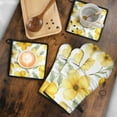 thumbnail image 5 of Pioneer Flower Kitchen Oven Mitt and Pot Holder Sets 4 Pcs for Baking, Cooking and Grilling, Heat Resistant Up To 392 °F, 5 of 7