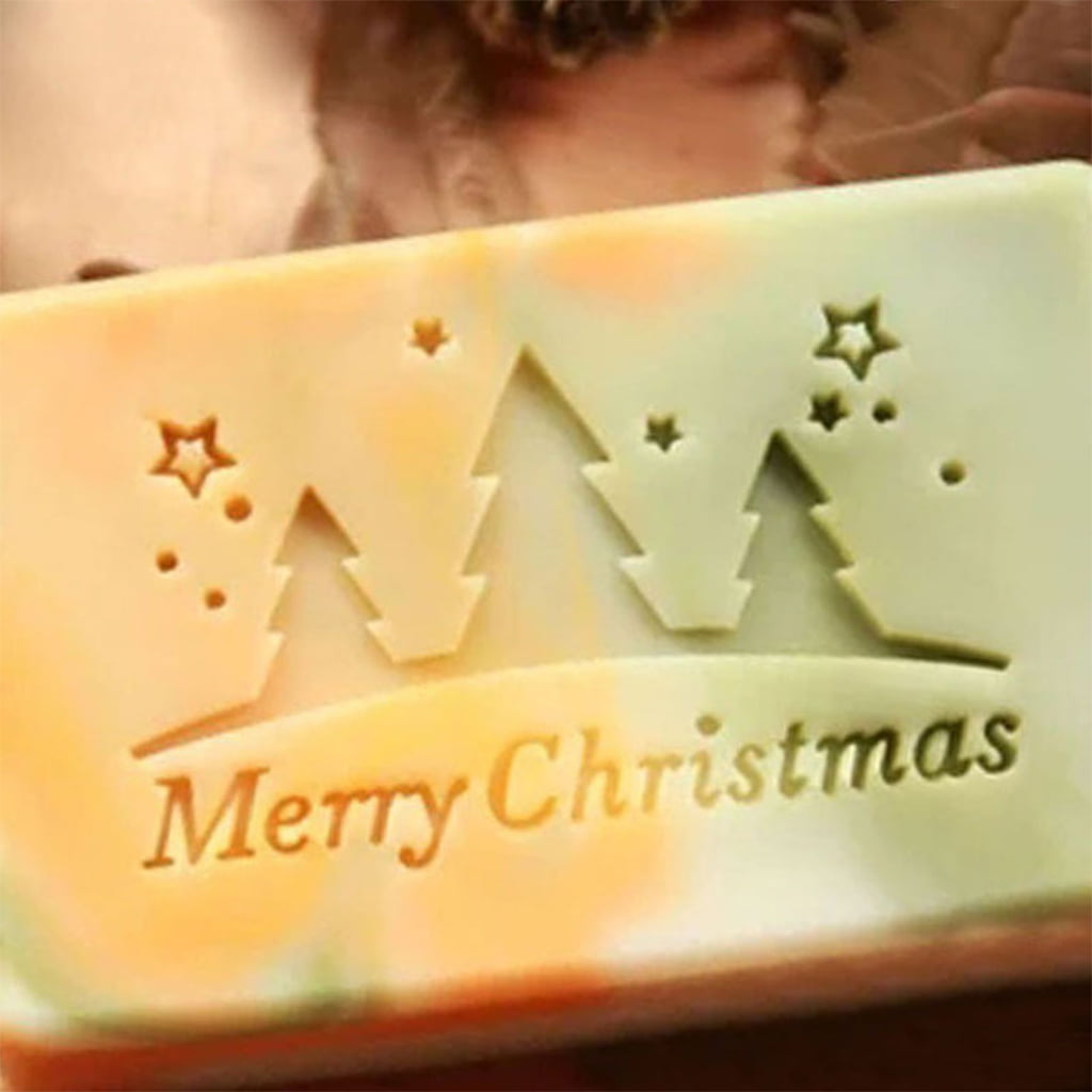 ✪ Christmas Pattern Acrylic Soap Stamp Transparent Natural