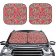 thumbnail image 2 of Windshield Sun Shade, Red Green Paisley Foldable Car Sun Shade Windshield For Front, 2 Pieces, 2 of 4
