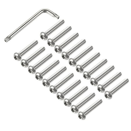 

Uxcell Torx Security Machine Screw Polishing M6x35mm with T30 Wrench 20Pack