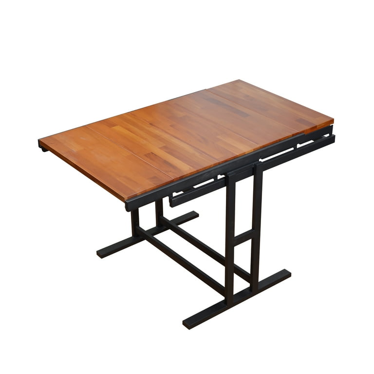 Rectangle Solid Wood Dining Table Multifunctional Conversion Solid
