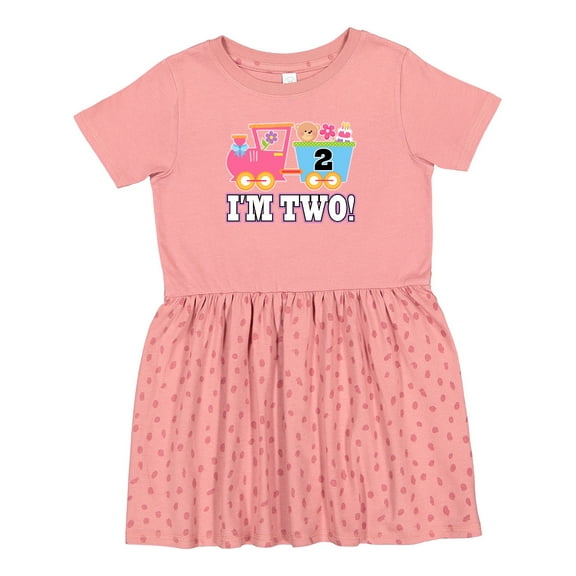 Inktastic 2nd Birthday Cute Pink Train Girls Toddler Dress