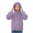 thumbnail image 3 of Jinhomg Teen Girls Fuzzy Fleece Hoodies Cable Knit Pullover Warm Sherpa Sweatshirt Fall Winter Soft Cozy Y2K Hoodie Tops with Pockets 14-15 Years, 3 of 7