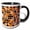Black/White, variant on 3drose, Geometric Shapes Pattern Orange White Black Background, 11oz Two-tone Yellow Mug