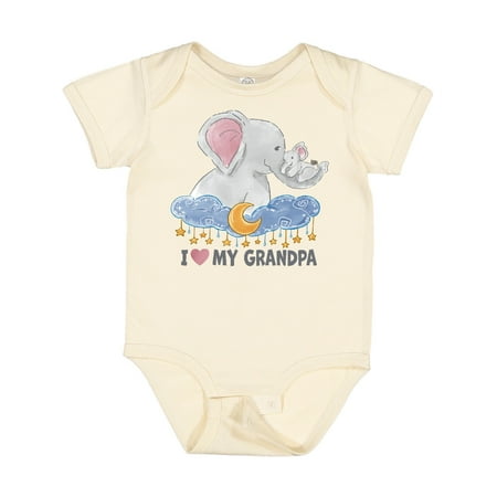 

Inktastic I Love My Grandpa Cute Elephants with Moon and Stars Gift Baby Boy or Baby Girl Bodysuit
