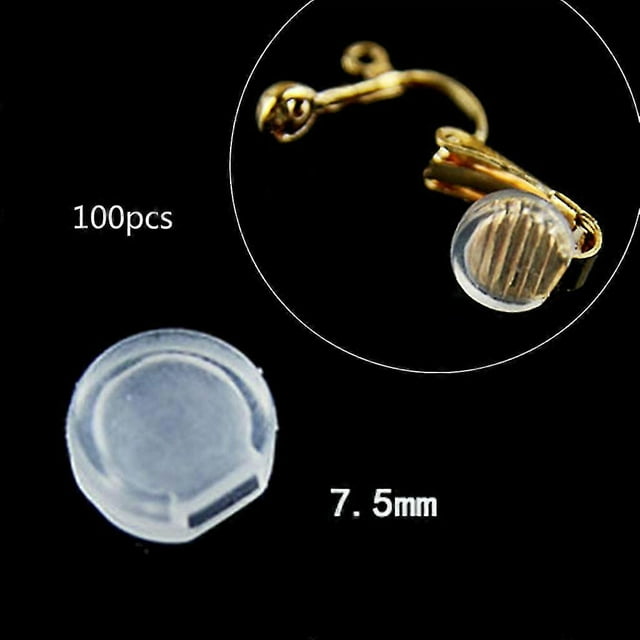 100pcs Clear Earring Pads Silicone Comfort Earring Cushions For Clips On Earring