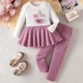 thumbnail image 2 of mgoYE Toddler Girl Clothes Fall Winter Outfits Girl Sweatshirt Top 4T 5T 6T 7T 8T Pants Set(Pink,8Y), 2 of 9