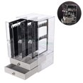 thumbnail image 1 of Caja organizadora de joyas con 2 cajones y 3 soportes acrílicos para exhibición de pendientes, compatible con anillos, collares y pulseras, 1 of 3