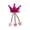 Magenta, variant on Sequin Crown Hair Clip with Tassel Stars for Girls - 1 Pack - Summer Crystal