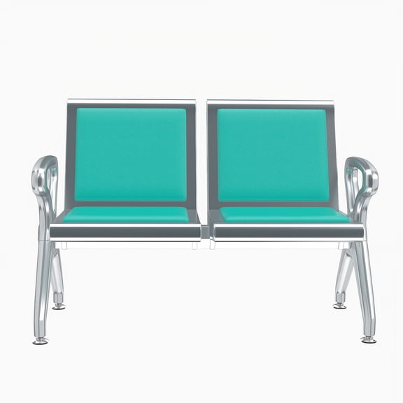 Kinbor 2-Seat Waiting Room Bench - PU Leather Waiting Room Chairs with Arms Airport Reception Bench, Lobby Bench Seating Office Bench Waiting Area Chairs for Airport Business Hospital Market
