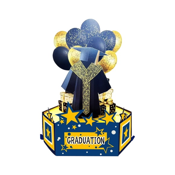 Moonsky 3D Graduation Pop Up Card, Spectacular Scholar Cap Greeting Card with Envelope, Class of 2026 Milestone Milestone Gift for Son Daughter Friend D One Size