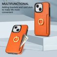 thumbnail image 4 of Nalacover for iPhone 13 Wallet with Card Holder Slot, 360°Rotation Ring Holder Kickstand Cover for Men Women Protective Premium PU Leather Shockproof Cover For iPhone 13, Orange, 4 of 10