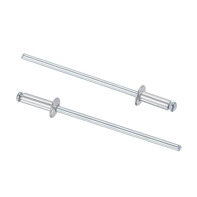 Unique Bargains 2.4mm Diameter 6mm Grip Length Silver Tone Aluminum Blind Rivets 60 Pack