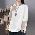thumbnail image 2 of Aayomet Shirts For Women Womens Tops Casual Short Sleeve Square Neck Shirts Puff Sleeve Tshirts Loose Casual Blouse Summer Tee,White XL, 2 of 4