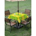 thumbnail image 5 of Square Outdoor Tablecloth with Umbrella Hole Plaid Summer Lemon Outside Table Cloth Waterproof Patio Table Cover Farmhouse Checkered Modern Zipper Tablecloths for Picnic Party Camping 54x54 Inch, 5 of 8