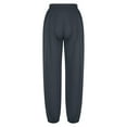 thumbnail image 5 of Women's High Waisted Drawstring Casual Pants Trousers Slacks Elastic Waistband Relaxed Fit Stretchy Solid Color Soft Comfy Lounge Wear for Home Office Travel Essentials | Aestivo,Gray L, 5 of 5