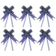 thumbnail image 1 of Unique Bargains 8' Pull Bows Gift Wrapping Pull Bow Gold Thread Style Baskets Present Bows Knot Ribbon Dark Blue 100 Pcs, 1 of 6