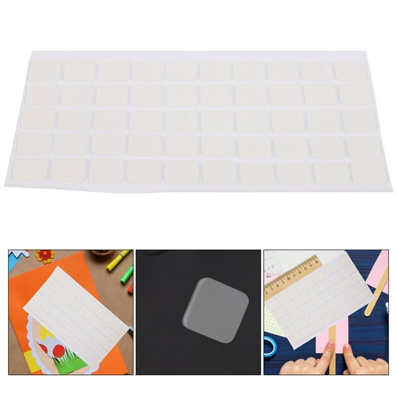 UPKOCH Mounting Tape Double Sided Adhesive Pads White 100Pcs 15mm Square Nano Glue Sticky