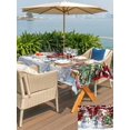 thumbnail image 4 of Outdoor Tablecloth with Umbrella Hole and Zipper, Red Black Christmas Rectangle Table Cloth 60x120 Inch Waterproof Tablecloth, Xmas Winter Snowman Snowflakes Trees Picnic Table Cover for Patio, 4 of 7