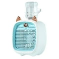 thumbnail image 1 of 1 Set 1200mAh 3 Speeds Intermittent/Continuous Misting Cute Shape Small Fan Mute Strong Wind USB Rechargeable Desktop Fan for Off, 1 of 10