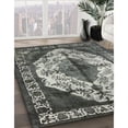 thumbnail image 2 of Ahgly Company Indoor Round Mid-Century Modern Charcoal Gray Oriental Area Rugs, 7' Round, 2 of 6