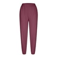 thumbnail image 5 of ShomPort Women's Casual Cotton Linen Pants Wide Leg Baggy Tapered Elastic Waist Trousers with Pockets, 5 of 6