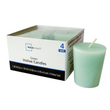 5-Pack Taper Candles Ribbed Wick Ribbon Wax Design Assorted Sage Green ...