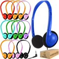 thumbnail image 1 of Auriculares infantiles Wensdo HY857, paquete de 12, con cable y multicolor, 1 of 6
