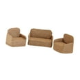 thumbnail image 4 of 3x Sofá en miniatura para casa de muñecas, escala 1/12, muebles para sala de estar de casa de muñecas Papelado marrón, 4 of 9