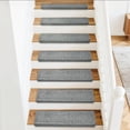 thumbnail image 2 of Pure Era Bullnose Carpet Stair Treads Protector Cover 9" x 30" Indoor Non Slip Self Adhensive (Set of 14,Gray), 2 of 12