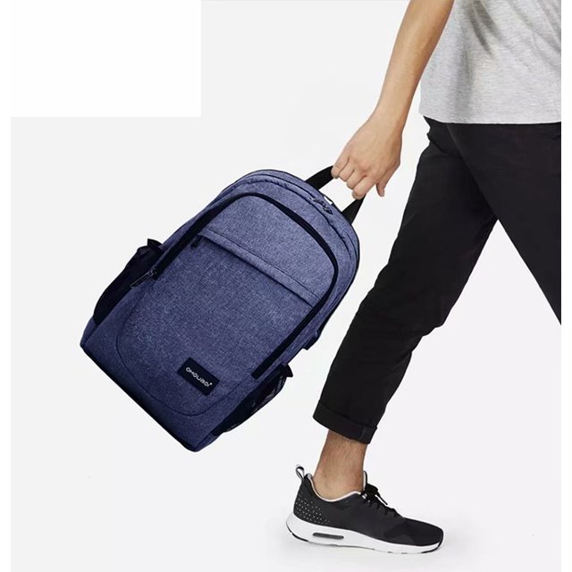 Mochila para computadora portátil con puerto de carga USB, mochila para estudiante, bolsa impermeable para computadora (azul) LingWen 9024715459862