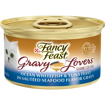 Fancy Feast Gravy Wet Cat Food, Gravy Lovers Ocean Whitefish & Tuna Feast in Seafood Gravy, 3 oz. Can