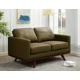 thumbnail image 2 of LeisureMod Chester Modern Faux Leather Loveseat Chair in Green Leather, 2 of 11