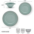 thumbnail image 3 of Pfaltzgraff Kori 12 Piece Stornware Dinnerware Set Sage, 3 of 5