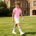 thumbnail image 6 of LEKWK Teen Boys Back to School Outfits Short Sleeve Collared Shirts and White Shorts with Socks Kids 3 Piece Playwear Summer Preppy Activewear 3-16Y, 6 of 9