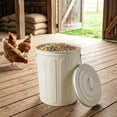 thumbnail image 4 of Plexon 5 Gallon Small Metal Trash Can with Lid Outdoor Galvanized Steel Bucket with Lid 5 Gal Storage Can for Dog Food Bird Seed Storage Container Rodent Pet Proof, Matte Beige, 4 of 9