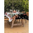 thumbnail image 2 of Outdoor Tablecloth with Umbrella Hole and Zipper, Black Snowman Christmas Rectangle Table Cloth 52x70 Inch Waterproof Tablecloth, Xmas Tree Ball Snowflake Elk Picnic Table Cover for Patio Camping, 2 of 7