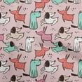 thumbnail image 1 of oneOone Viscose Chiffon Light Pink Fabric Dog Cartoon Diy Clothing Quilting Fabric Print Fabric By Yard 42 Inch Wide-G7, 1 of 1