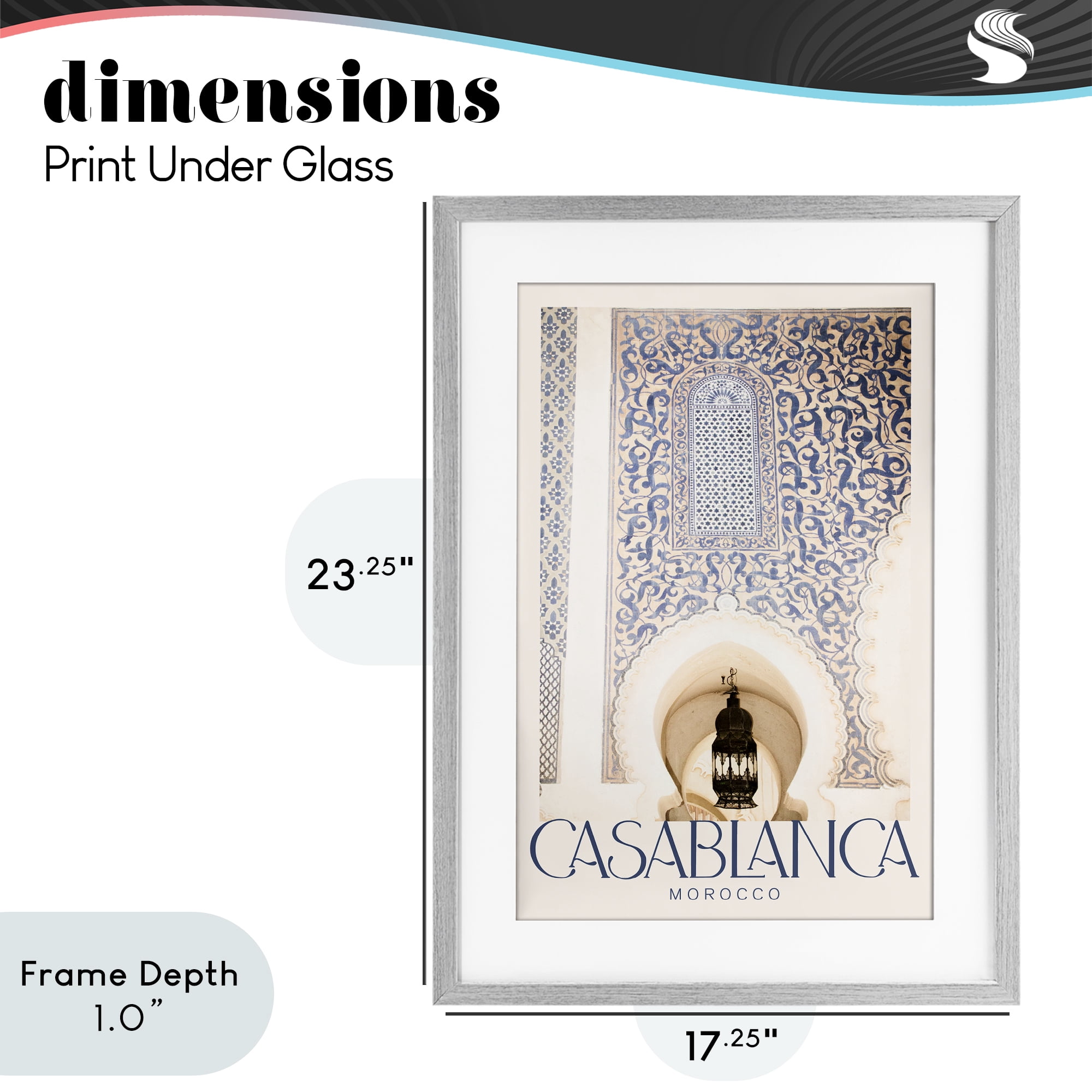 Stupell Industries Ornate Casablanca Architecture Gray Framed Print Under Glass, design by Emily Navas
