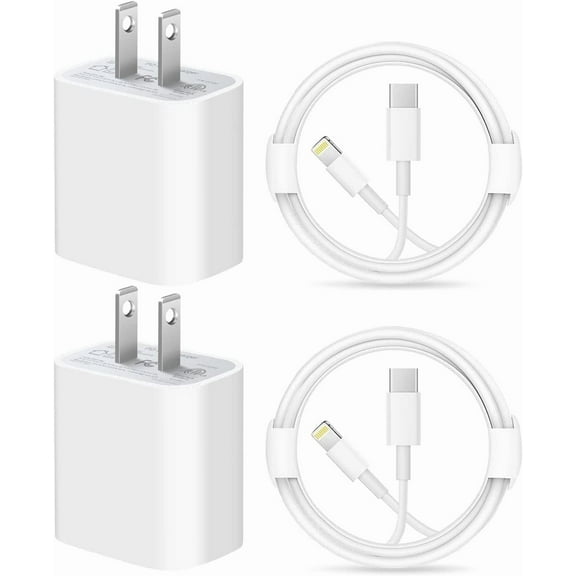 For apple I iPhone High speed fast Charging 2 pack 3 ft Lighting cable (Apple MFi Certified)-with 20W PD Wall Charger Compatible with iPhone 14/13/13Pro/12/12 Pro/11/11Pro/XS/Max/XR/X/8/8
