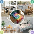 thumbnail image 4 of Colorful Rainbow Tie Dye Spiral Pattern Rectangle Tablecloth 60"x84",Waterproof Polyester Rectangle Table Cloth, Wipeable Spillproof Polyester Tablecloth for Dining, Camping, Indoor and Outdoor, 4 of 5