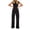 Black, variant on Vedolay Jumpsuits For Women Elegant Women's Floral Printed Jumpsuits Solid Rompers Casual Comfy Striped Jumpsuit,Black M