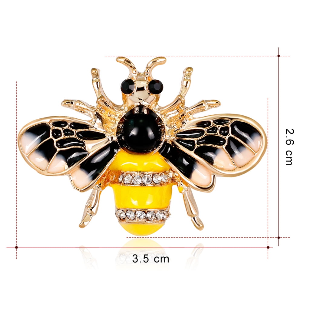 Elegant Rhinestone Bee Insect Metal Brooch Lapel Collar Pin Fashion Jewelry Gift 