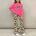 thumbnail image 4 of Cethrio Girls Graphic Outfit Sets, Fashion 2 Piece Long Sleeve Spring Fall Girls' Clothing Sets Hot Pink Size 7-8 T, 4 of 7